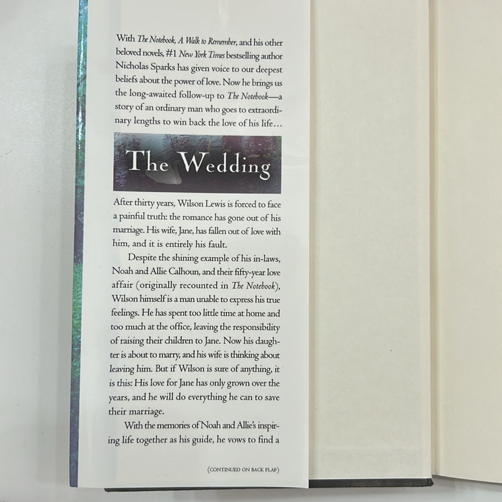 Nicholas Sparks- The Wedding- Hardcover/hardback book. - Picture 3 of 16
